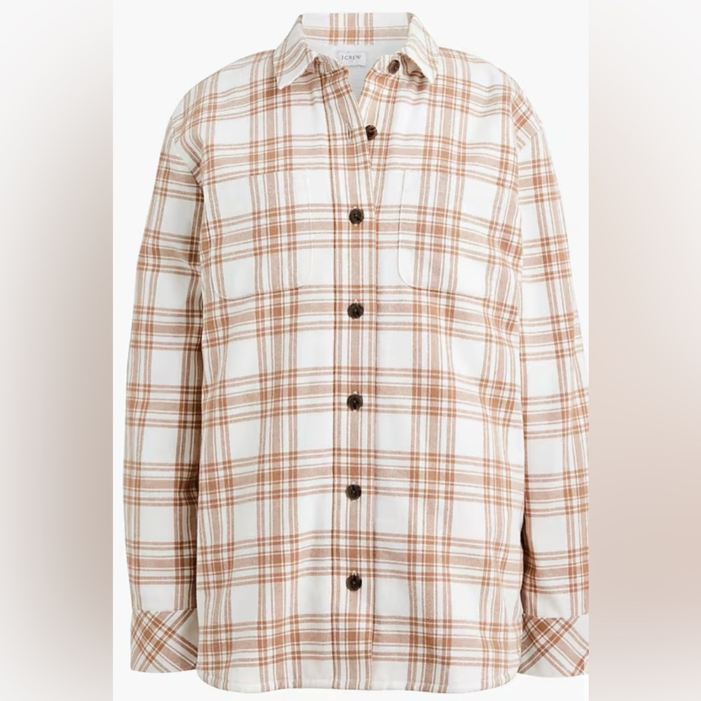 NWOT J. CREW Sherpa-lined plaid shirt-jacket Size XXL